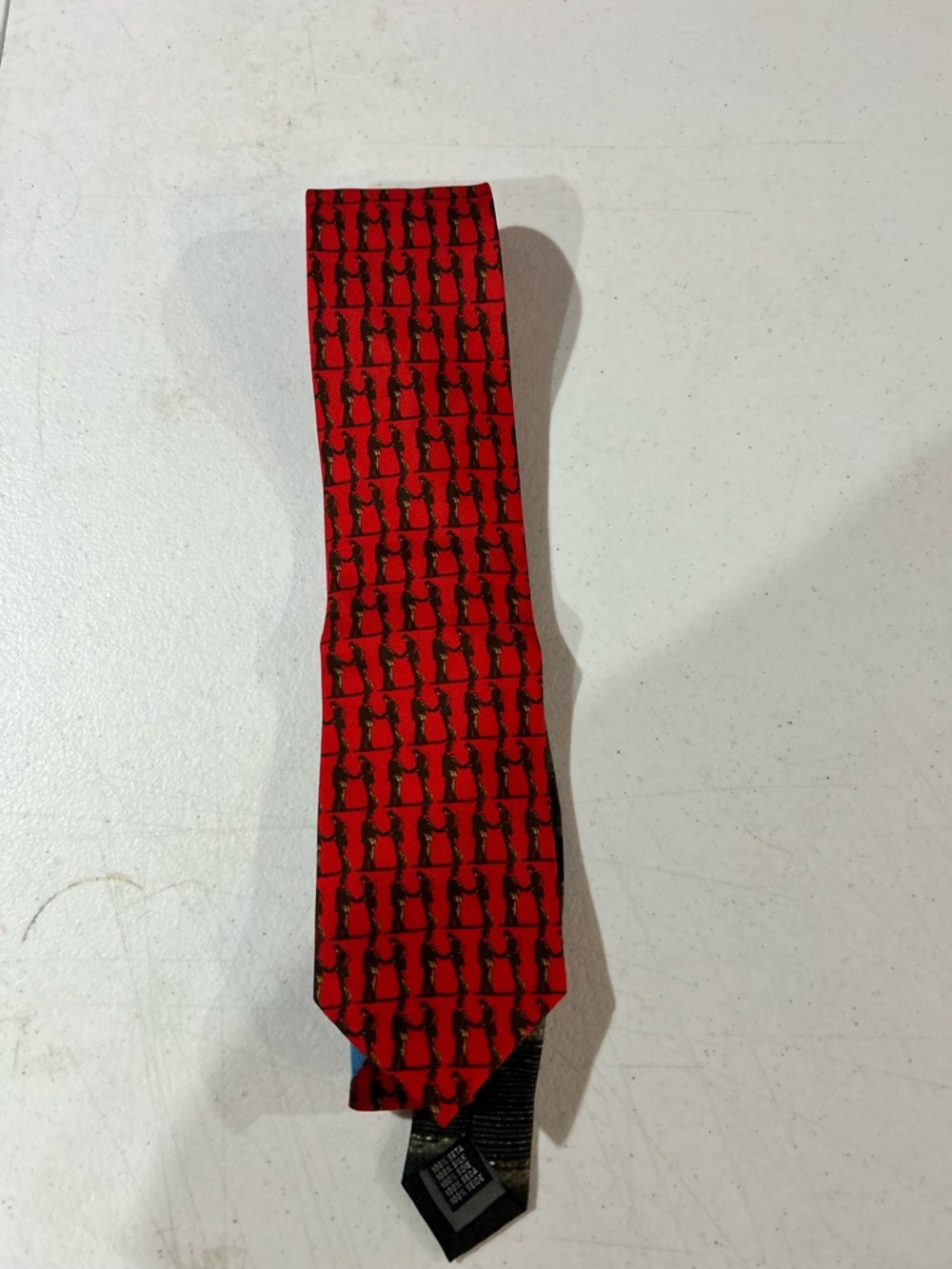 Red Patterned Men's Tie - Classic Polyester Necktie Pink Floyd